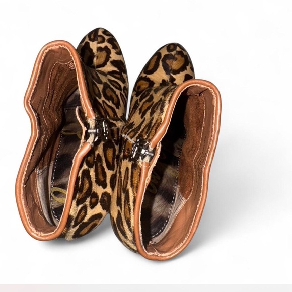 Sam Edelman Women's Wilma Leopard Print Calf Pony Hair Ankle Booties Sz 8M - Picture 6 of 6